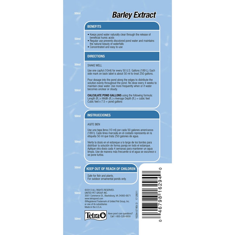 TetraPond Barley and Peat Extract For Naturally Clear Water 16.9 Ounce - Image 2